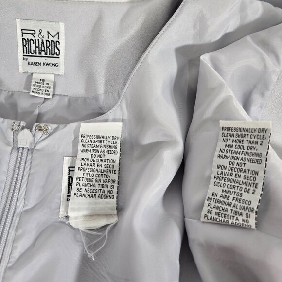 R & M RICHARDS Mother of The Bride Officecore Gray SET-2 Dress/Jacket Size 18. - Picture 12 of 17